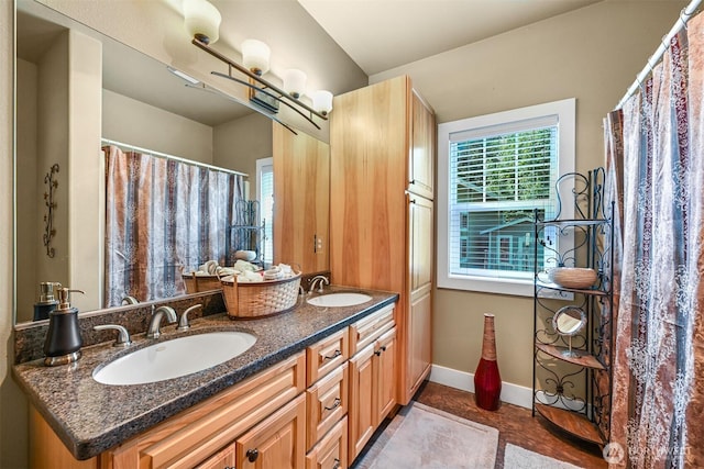 9135 Custer School Rd, Custer, WA 98240 - full bathroom with double vanity and baseboards