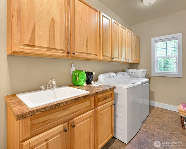 9135 Custer School Rd, Custer, WA 98240 - laundry area with cabinet space, washer and dryer, and baseboards