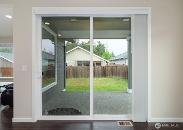 421 Lofgrin Rd, Sequim, WA 98382 - entryway with wood finished floors and baseboards