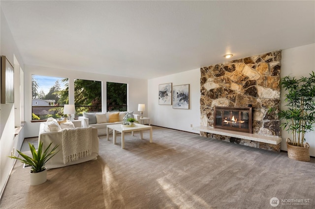 18801 86th Pl W, Edmonds, WA 98026 - carpeted living area featuring a fireplace
