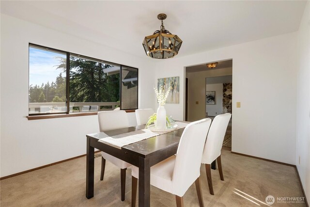 18801 86th Pl W, Edmonds, WA 98026 - dining space featuring a chandelier and light colored carpet