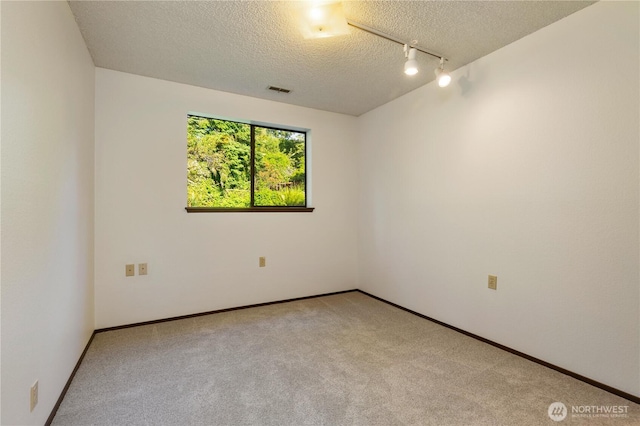 18801 86th Pl W, Edmonds, WA 98026 - spare room featuring a textured ceiling, light carpet, and track lighting