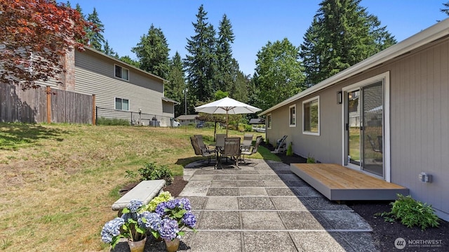 19932 NE 175th St, Woodinville, WA 98077 - view of patio featuring a wooden deck and outdoor dining space