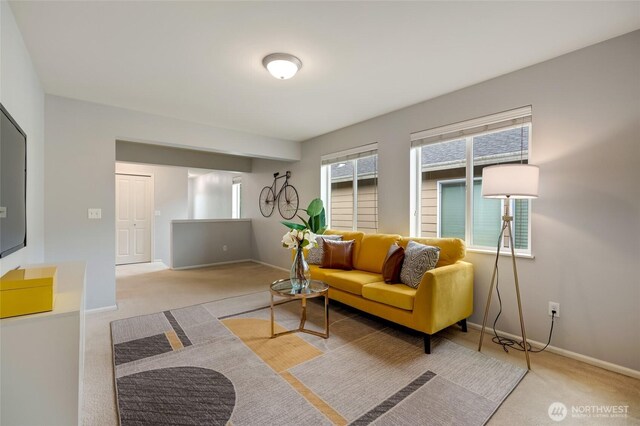 18307 38th Dr SE, Bothell, WA 98012 - carpeted living room featuring baseboards