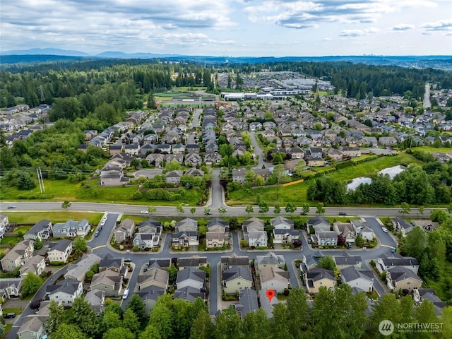 18307 38th Dr SE, Bothell, WA 98012 - aerial view of residential area featuring a heavily wooded area