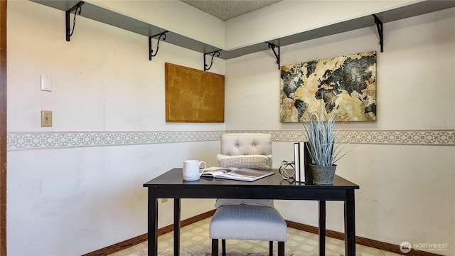2502 Thurston Ave NE, Olympia, WA 98506 - home office with wainscoting and tile patterned floors