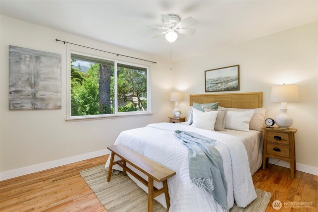 331 E 2nd St, North Bend, WA 98045 - bedroom featuring wood finished floors and a ceiling fan