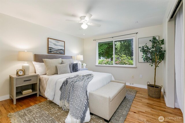 331 E 2nd St, North Bend, WA 98045 - bedroom featuring wood finished floors and a ceiling fan