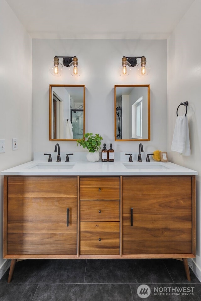 1254 Mchugh Ave, Enumclaw, WA 98022 - full bath with double vanity and tile patterned floors