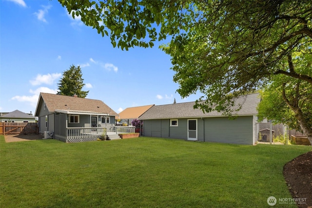 1254 Mchugh Ave, Enumclaw, WA 98022 - rear view of property featuring a wooden deck