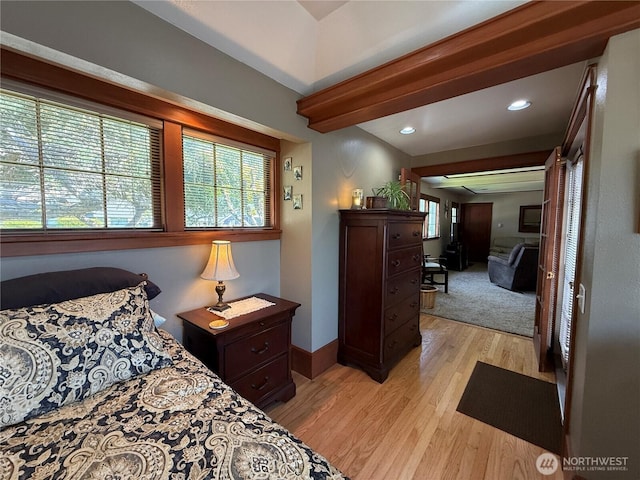 115 15th St SW, Long Beach, WA 98631 - bedroom featuring light wood-type flooring, baseboards, and recessed lighting