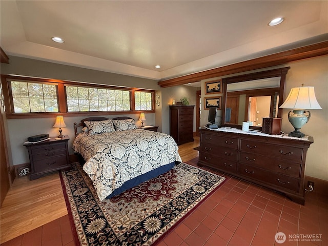 115 15th St SW, Long Beach, WA 98631 - bedroom with a tray ceiling and recessed lighting