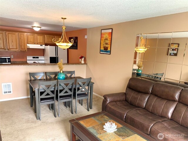31003 14th Ave S Unit C12, Federal Way, WA 98003 - living area featuring light colored carpet, a textured ceiling, and baseboards