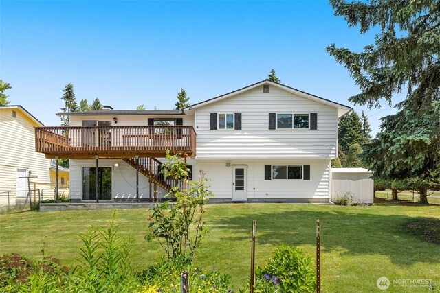 17122 40th Ave W, Lynnwood, WA 98037 - back of house with a wooden deck and stairs