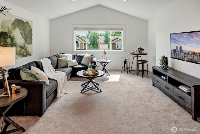 1122 140th Ave SE, Bellevue, WA 98005 - living area with light carpet and lofted ceiling