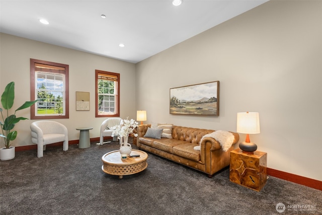 24022 SE 384th St, Enumclaw, WA 98022 - living area with carpet, baseboards, and recessed lighting