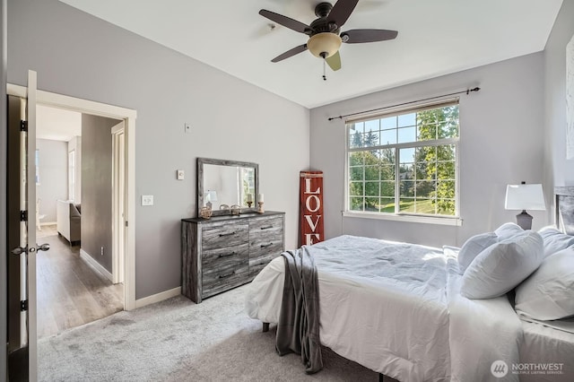 1855 Trossachs Blvd SE Unit 1404, Sammamish, WA 98075 - carpeted bedroom featuring baseboards, ceiling fan, and lofted ceiling