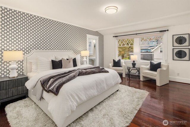 1611 Mcgilvra Blvd E, Seattle, WA 98112 - bedroom with baseboards, wood finished floors, and an accent wall