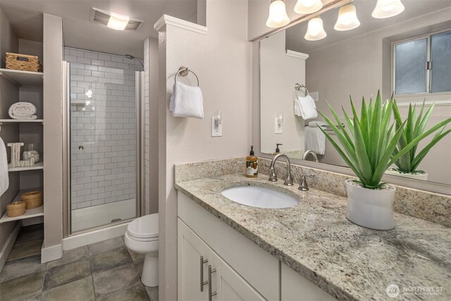 1611 Mcgilvra Blvd E, Seattle, WA 98112 - bathroom with toilet, vanity, and a shower stall