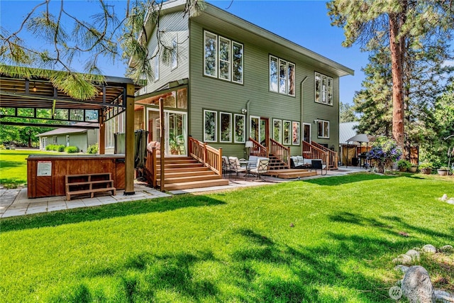 9377 Lone Pine Orchards, Leavenworth, WA 98826 - rear view of property featuring a patio area and a lawn
