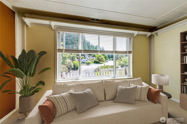 5611 128th Pl SE, Everett, WA 98208 - living area with ornamental molding, carpet, and baseboards