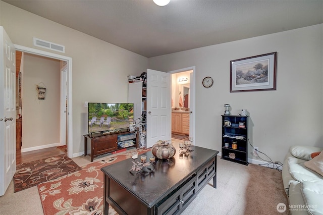 1510 E Benson Lake Dr, Grapeview, WA 98546 - living room with light carpet and baseboards