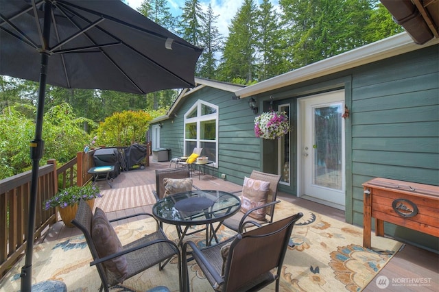 1510 E Benson Lake Dr, Grapeview, WA 98546 - view of wooden terrace