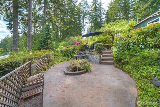 1510 E Benson Lake Dr, Grapeview, WA 98546 - view of patio / terrace with stairs