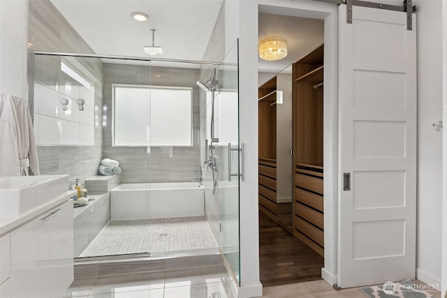 6720 Soundview Dr NE, Tacoma, WA 98422 - full bathroom featuring tiled shower, vanity, and a bathtub