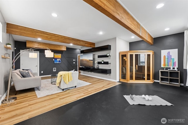 6720 Soundview Dr NE, Tacoma, WA 98422 - workout area with recessed lighting and wood finished floors