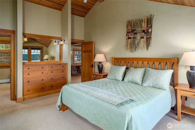 481 Grimes Riker Ln, Lopez Island, WA 98261 - carpeted bedroom with wooden ceiling