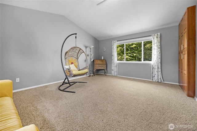 11024 127th Ave NE, Lake Stevens, WA 98258 - sitting room featuring carpet, lofted ceiling, and baseboards