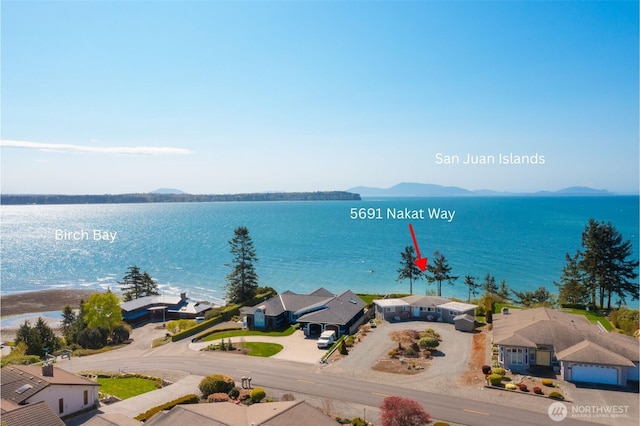 5691 Nakat Way, Blaine, WA 98230 - water view featuring a mountain backdrop and nearby suburban area