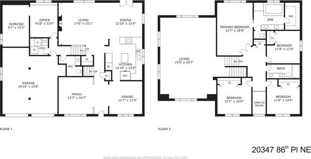 20347 86th Pl NE, Bothell, WA 98011 - floor plan / room layout
