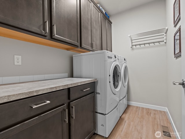 752 Parkland Loop, Sedro Woolley, WA 98284 - laundry room with independent washer and dryer, cabinet space, and light wood finished floors