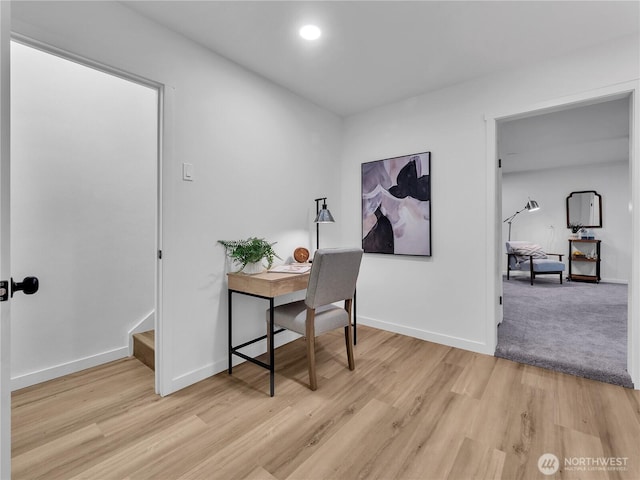 16112 Densmore Ave N, Shoreline, WA 98133 - office area featuring light wood-style flooring and baseboards