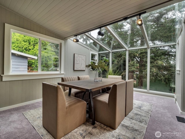 16112 Densmore Ave N, Shoreline, WA 98133 - sunroom with outdoor dining area and lofted ceiling