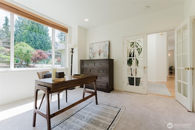 2921 Haggin St, Bellingham, WA 98226 - office space featuring french doors, light carpet, and plenty of natural light