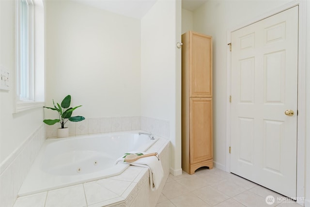 2921 Haggin St, Bellingham, WA 98226 - bathroom with a jetted tub and tile patterned flooring