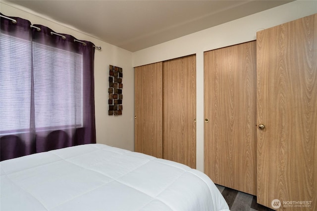 811 S Laventure Rd Unit C, Mount Vernon, WA 98274 - bedroom featuring wood finished floors and two closets