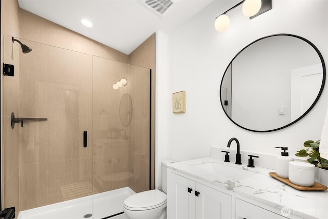 116 4th Ave S, Algona, WA 98001 - bathroom with vanity, a stall shower, and toilet