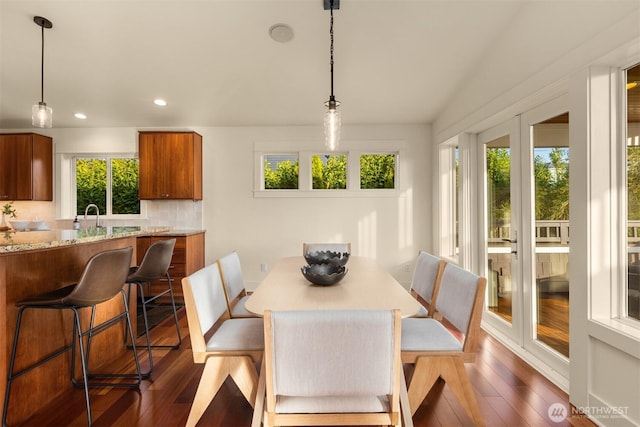 506 13th Ave W, Kirkland, WA 98033 - dining room featuring healthy amount of natural light, dark wood-type flooring, and recessed lighting