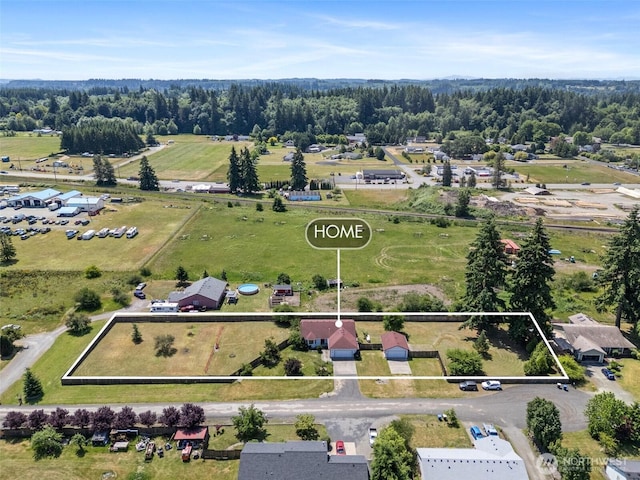 9445 181st Way SW, Rochester, WA 98579 - aerial view of property and surrounding area featuring property boundaries highlighted
