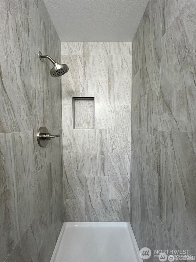 550 E Way To Tipperary, Shelton, WA 98584 - full bath featuring tiled shower and a textured ceiling