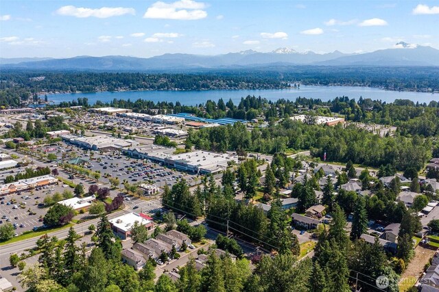 9106 1st Pl NE Unit 1, Lake Stevens, WA 98258 - drone / aerial view of a water and mountain view and a forest