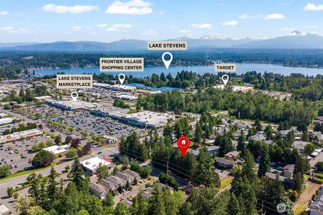 9106 1st Pl NE Unit 1, Lake Stevens, WA 98258 - aerial view of a water and mountain view