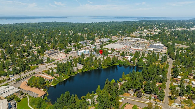 1132 N 198th St Unit C204, Shoreline, WA 98133 - aerial view of property's location featuring a large body of water and a heavily wooded area