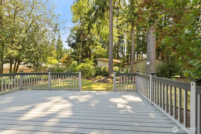 10502 240th Pl SW, Edmonds, WA 98020 - wooden deck featuring an outbuilding