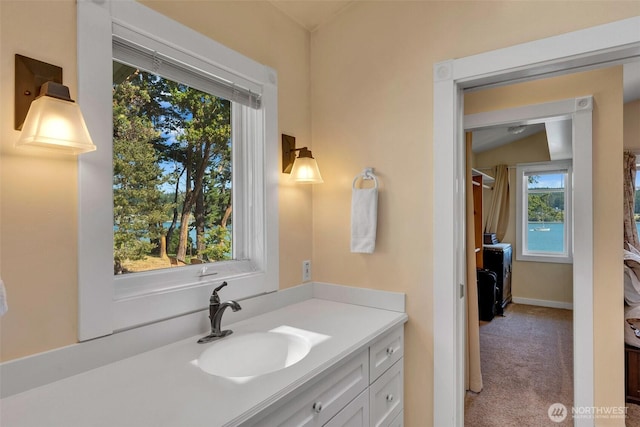 1794 Bayshore Rd, Lopez Island, WA 98261 - bathroom with plenty of natural light and vanity