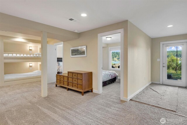 1794 Bayshore Rd, Lopez Island, WA 98261 - foyer entrance featuring carpet, baseboards, and recessed lighting